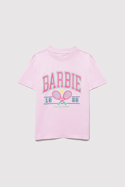 Kız Çocuk Barbie Baskılı Tişört 7610312-86959 Pembe (2)