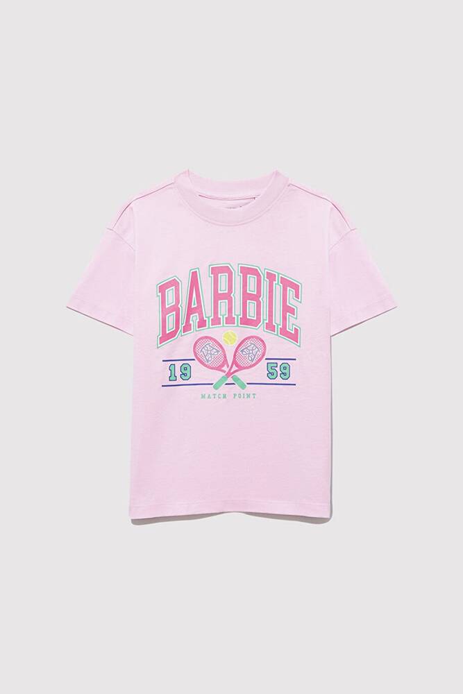 Kız Çocuk Barbie Baskılı Tişört 7610312-86959 Pembe 