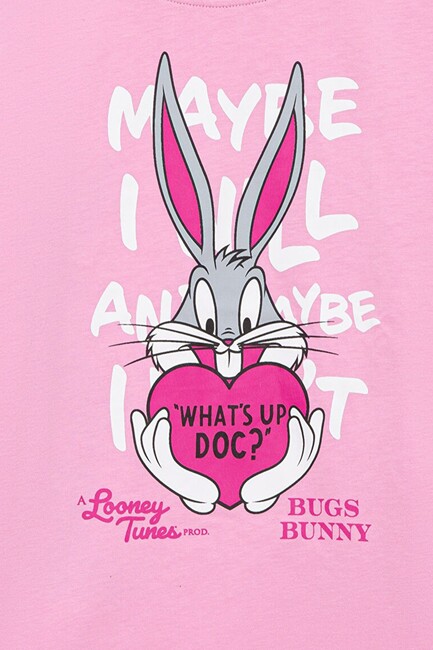 Kız Çocuk Bugs Bunny Baskılı Tişört 7610303-71038 Pembe (3)