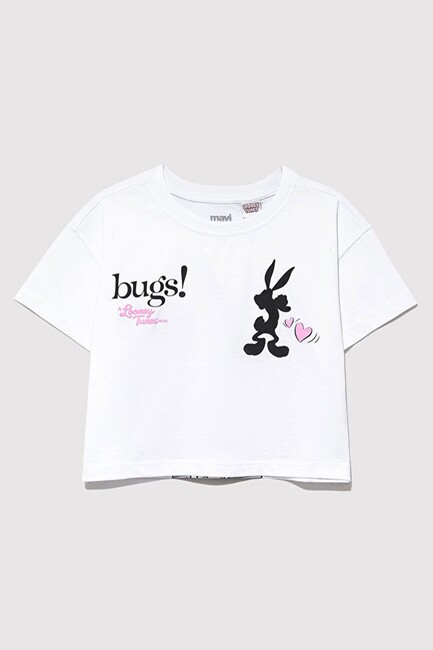 Kız Çocuk Bugs Bunny Baskılı Tişört 7610304-620 Beyaz (1)