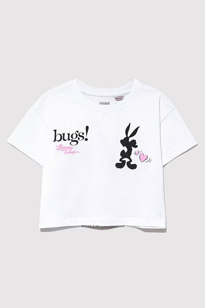 Kız Çocuk Bugs Bunny Baskılı Tişört 7610304-620 Beyaz 