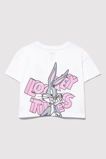 Kız Çocuk Bugs Bunny Baskılı Tişört 7610304-620 Beyaz  (1)