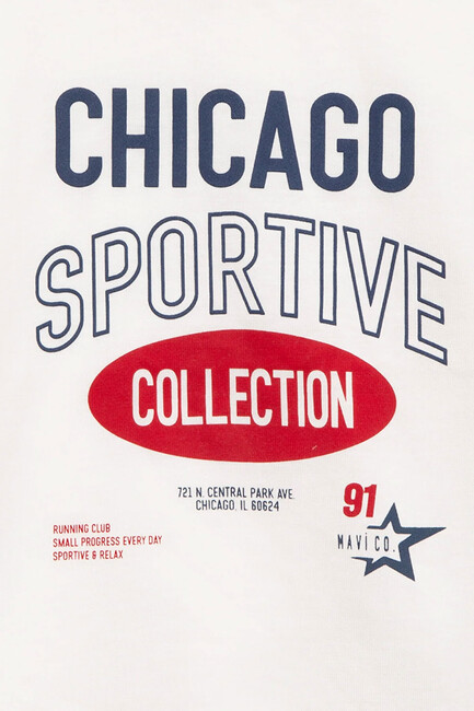 Kız Çocuk Chıcago Baskılı Tişört 7610344-70057 Ekru - Thumbnail