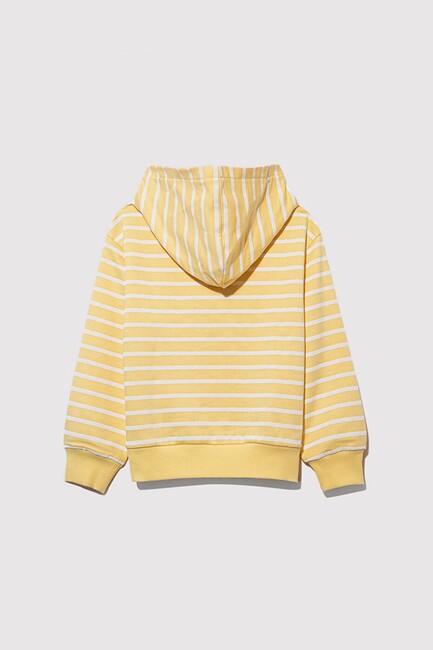 Kız Çocuk Çizgili Mavi Logo Sweat 7S10100-89149 Sarı (3)