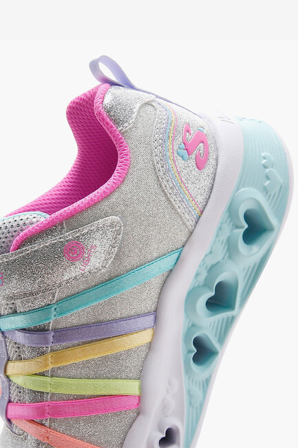 Kız Çocuk Flutter Heart Lights Ayakkabı 303252L SMLT Gri - Thumbnail