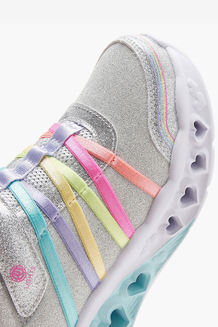 Kız Çocuk Flutter Heart Lights Ayakkabı 303252L SMLT Gri - Thumbnail