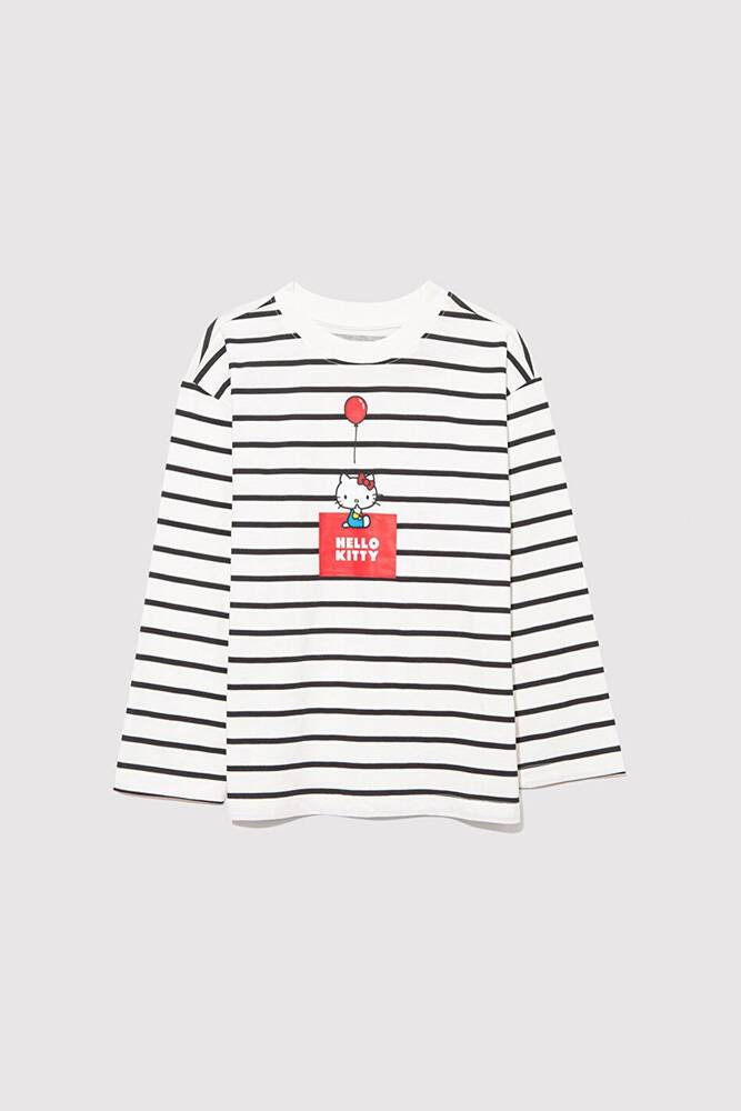 Kız Çocuk Hello Kıtty Baskılı Tişört 7610306-85308 Beyaz 