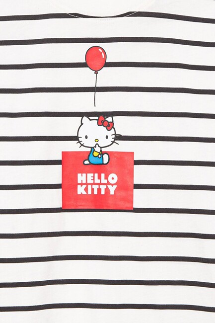 Kız Çocuk Hello Kıtty Baskılı Tişört 7610306-85308 Beyaz (3)