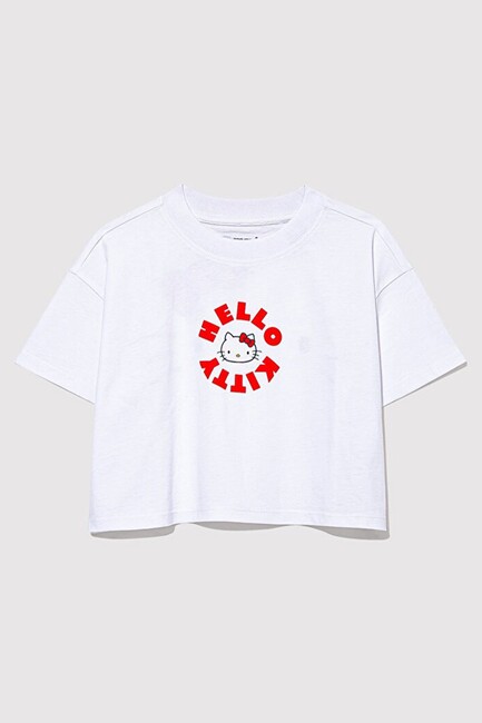 Kız Çocuk Hello Kıtty Baskılı Tişört 7610307-620 Beyaz (1)