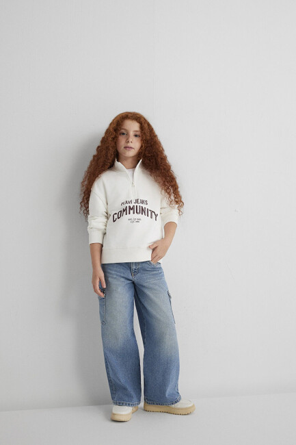 Kız Çocuk Jean Pantolon 7010723-90879 Mavi  (1)