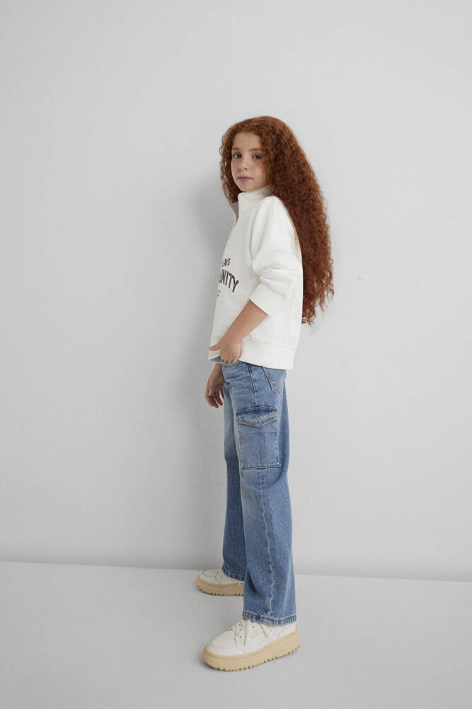 Kız Çocuk Jean Pantolon 7010723-90879 Mavi  - 4