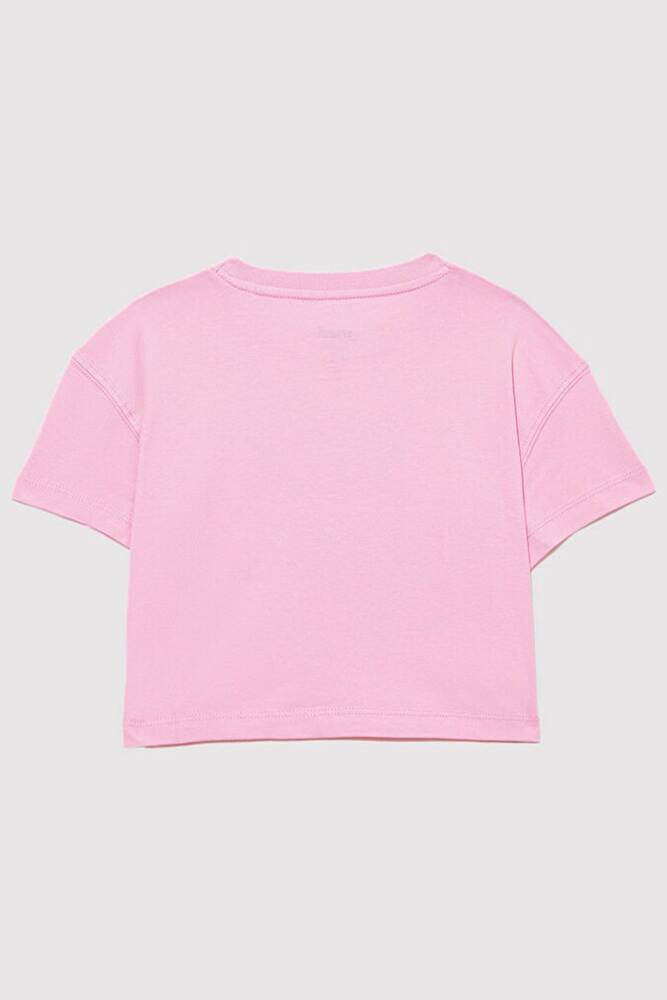 Kız Çocuk Kedi Baskılı Tişört 7610281-70973 Mor 