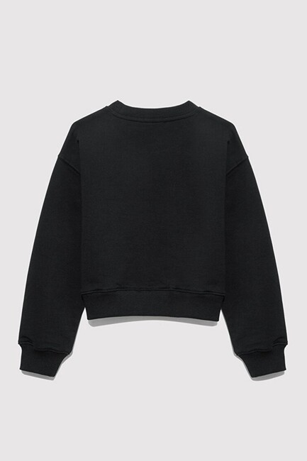 Kız Çocuk Köpek Baskılı Sweat 7S10132-900 Siyah - Thumbnail