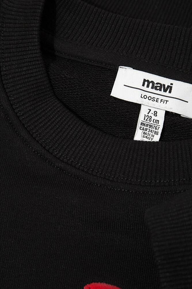 Kız Çocuk Köpek Baskılı Sweat 7S10132-900 Siyah 