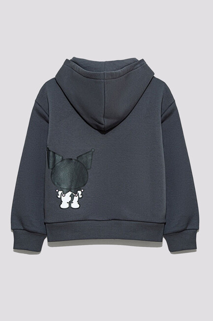 Kız Çocuk Kuromı Baskılı Fermuarlı Sweat 7S10167-85309 Gri - Thumbnail