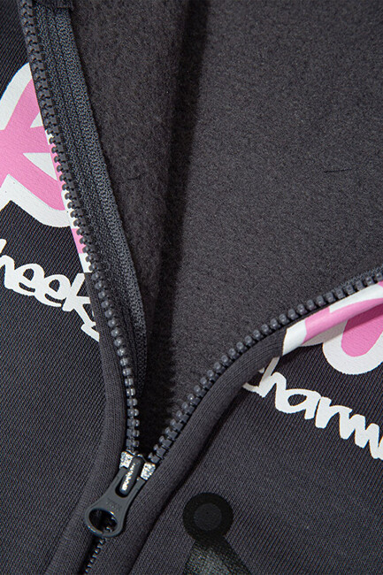 Kız Çocuk Kuromı Baskılı Fermuarlı Sweat 7S10167-85309 Gri - Thumbnail