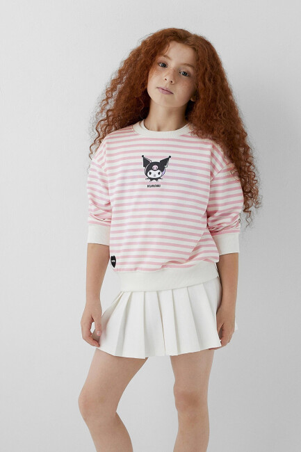 Kız Çocuk Kuromı Baskılı Sweat 7S10201-91630 Pembe