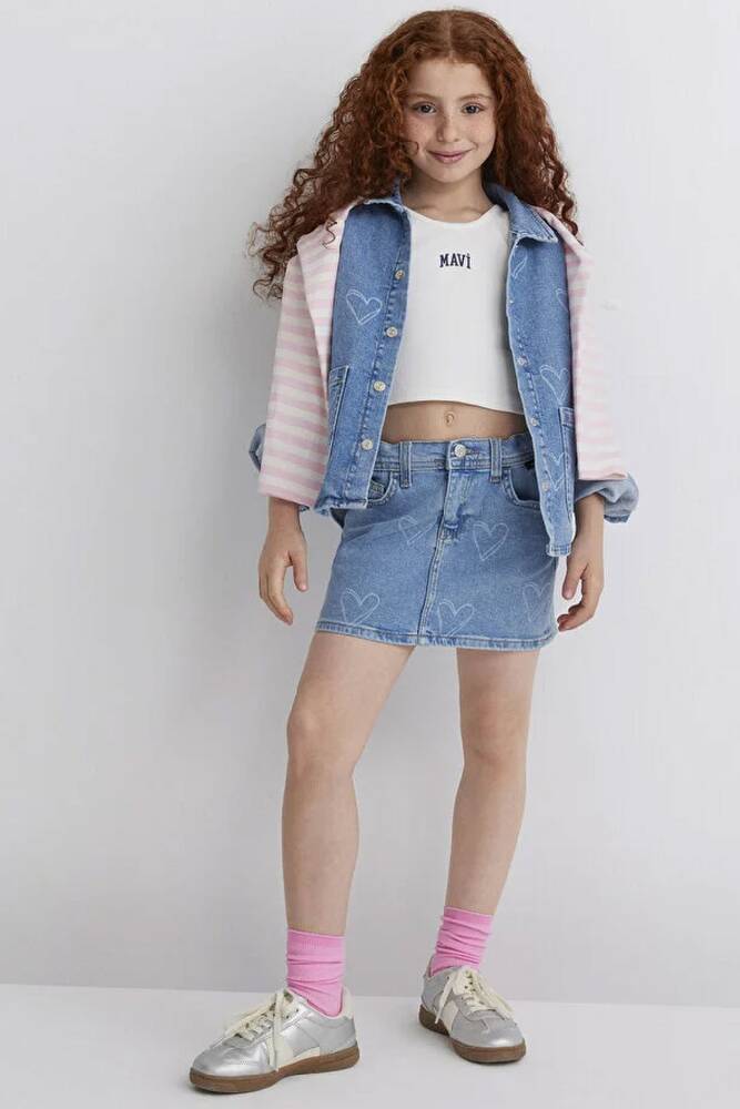 Kız Çocuk Layna Denim Etek 7310000-89486 Mavi 