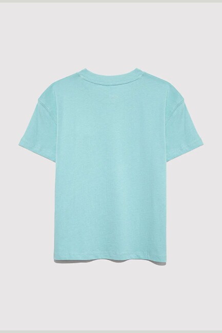 Kız Çocuk Logo Baskılı Tişört 7610386-71748 Turkuaz (3)