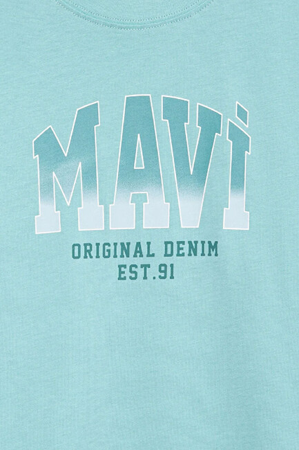 Kız Çocuk Logo Baskılı Tişört 7610386-71748 Turkuaz - Thumbnail