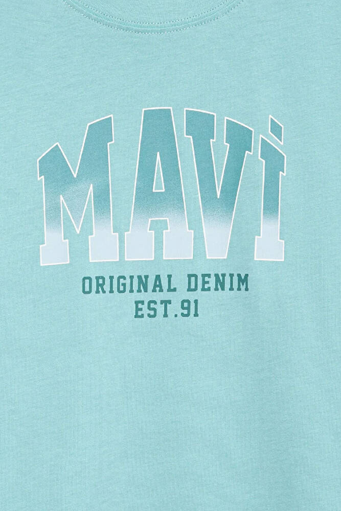 Kız Çocuk Logo Baskılı Tişört 7610386-71748 Turkuaz 