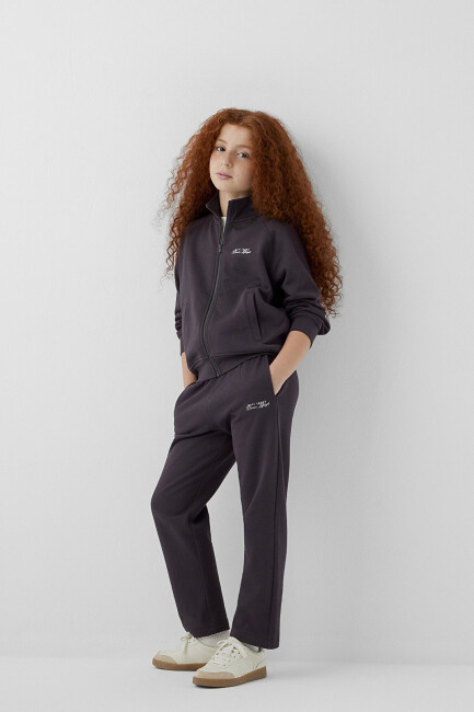 Kız Çocuk Logo Örme Pantolon 7010061-70087 Gri 
