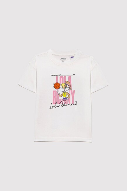 Kız Çocuk Lola Bunny Baskılı Tişört 7610289-70057 Beyaz  (2)