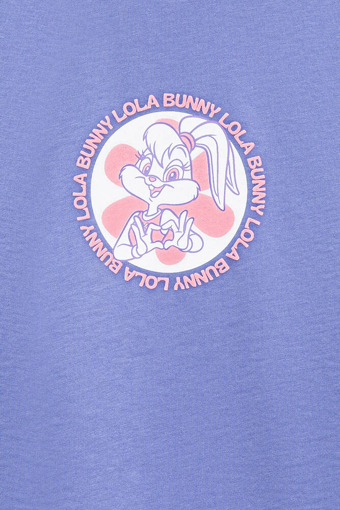 Kız Çocuk Lola Bunny Baskılı Tişört 7610416-70662 Mor 