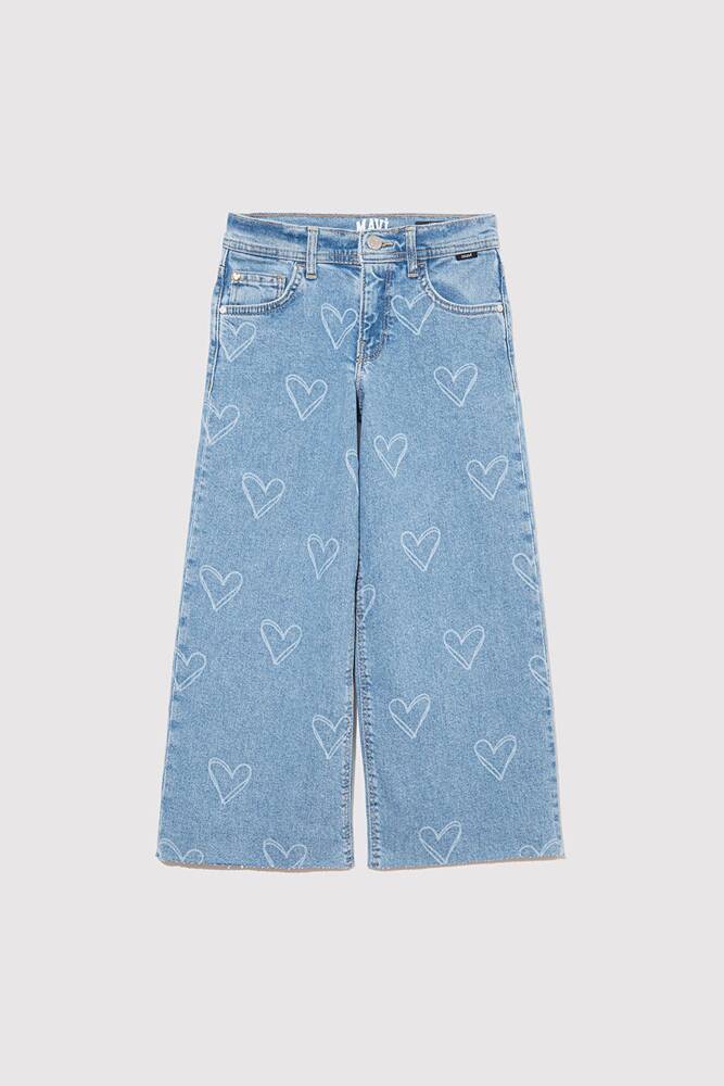Kız Çocuk Lori Heart Baskılı Jean Pantolon 7010036-89486 Mavi 