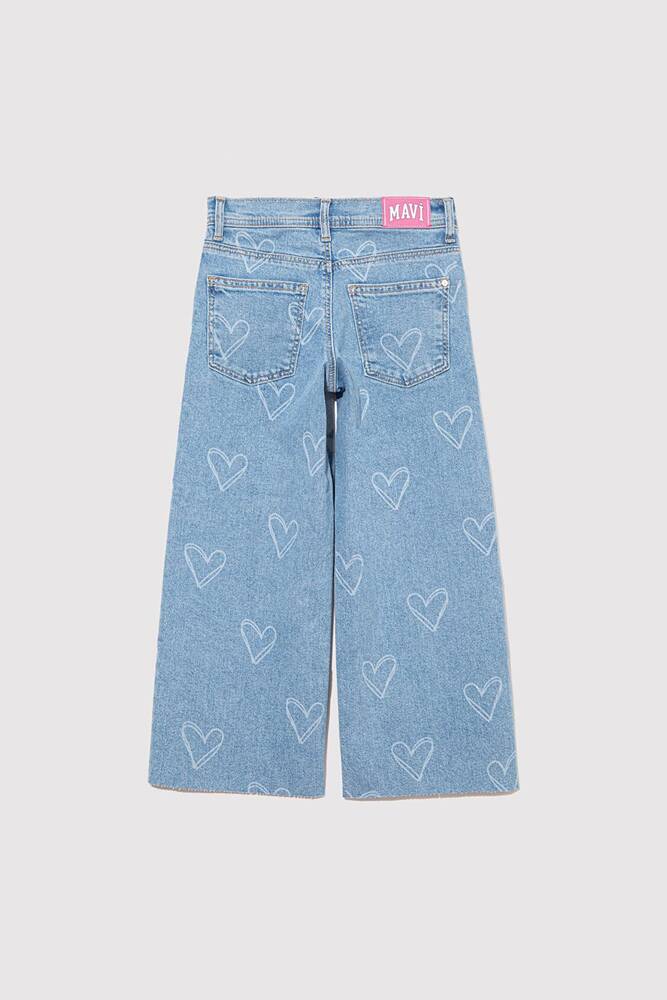 Kız Çocuk Lori Heart Baskılı Jean Pantolon 7010036-89486 Mavi 