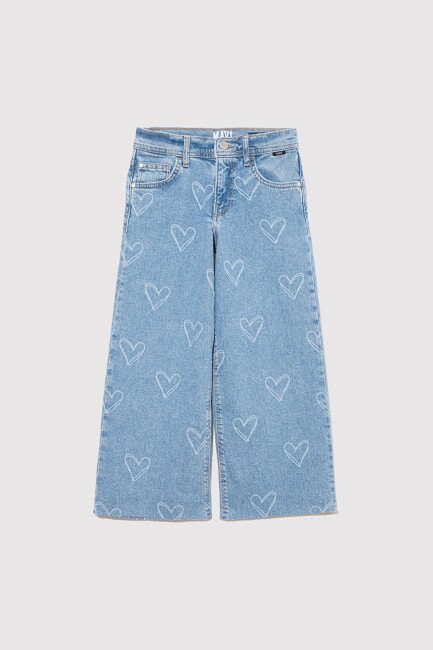Kız Çocuk Lori Heart Baskılı Jean Pantolon 7010036-89486 Mavi  (2)