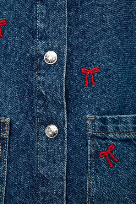 Kız Çocuk Luyu Denim Gömlek 7210002-A4164 Mavi (2)