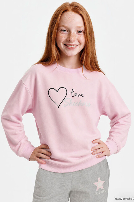 Kız Çocuk Lw Fleece Sweat SK2620139-0098 Pembe - Thumbnail