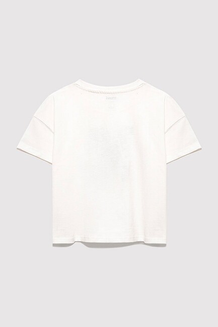 Kız Çocuk M Baskılı Tişört 7610348-70057 Ekru (2)
