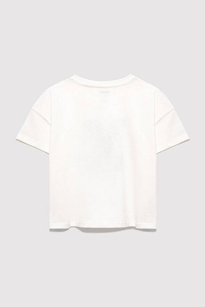 Kız Çocuk M Baskılı Tişört 7610348-70057 Ekru 