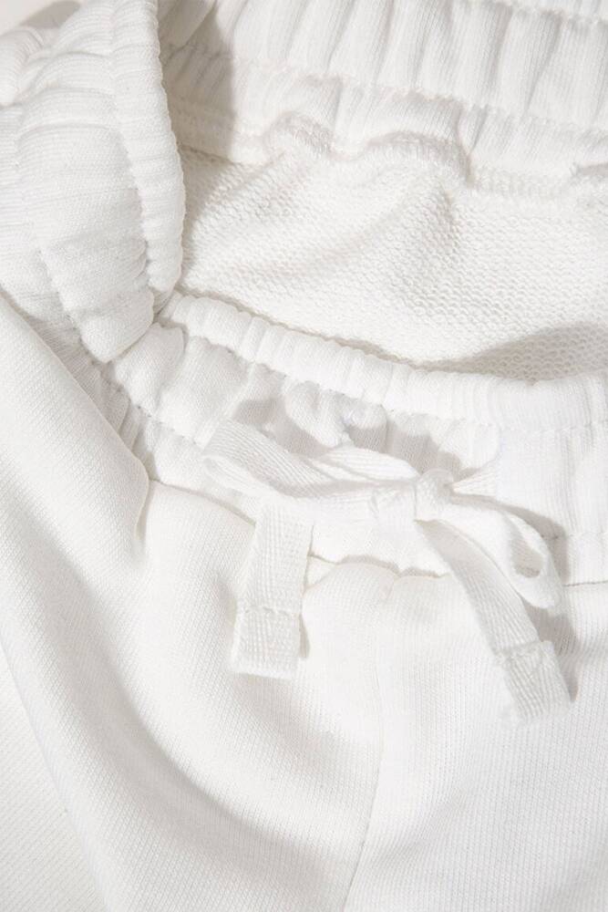 Kız Çocuk Mavi Baskılı Örme Şort 7410002-70057 Beyaz 