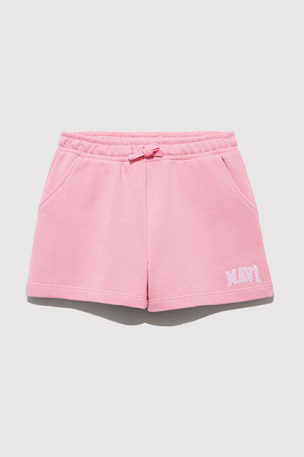 Kız Çocuk Mavi Baskılı Örme Şort 7410002-70972 Pembe (3)