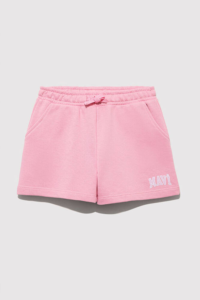 Kız Çocuk Mavi Baskılı Örme Şort 7410002-70972 Pembe 