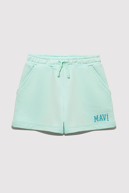 Kız Çocuk Mavi Baskılı Örme Şort 7410002-71643 Turkuaz (2)