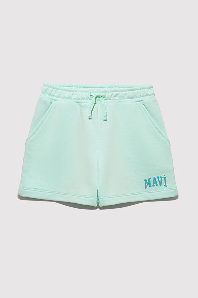 Kız Çocuk Mavi Baskılı Örme Şort 7410002-71643 Turkuaz 