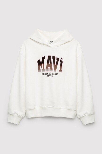 Kız Çocuk Mavi Baskılı Sweat 7S10179-70057 Ekru (3)