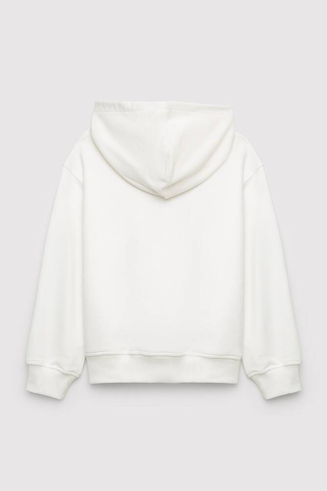 Kız Çocuk Mavi Baskılı Sweat 7S10179-70057 Ekru 