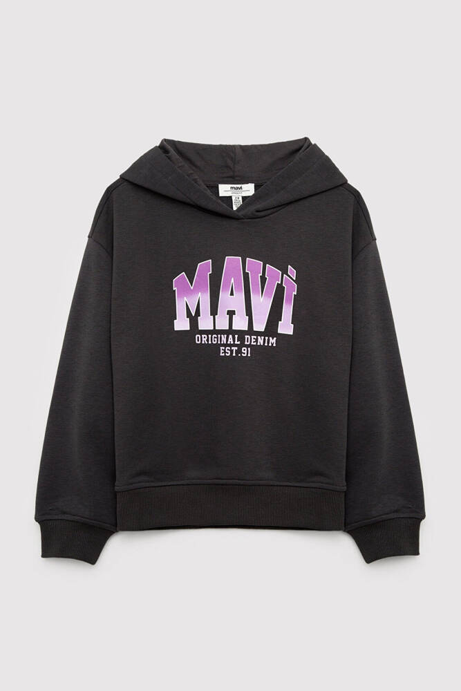 Kız Çocuk Mavi Baskılı Sweat 7S10179-70087 Gri  - 2