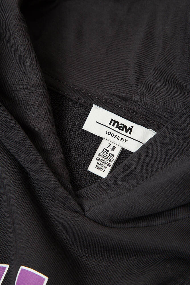 Kız Çocuk Mavi Baskılı Sweat 7S10179-70087 Gri  - 4