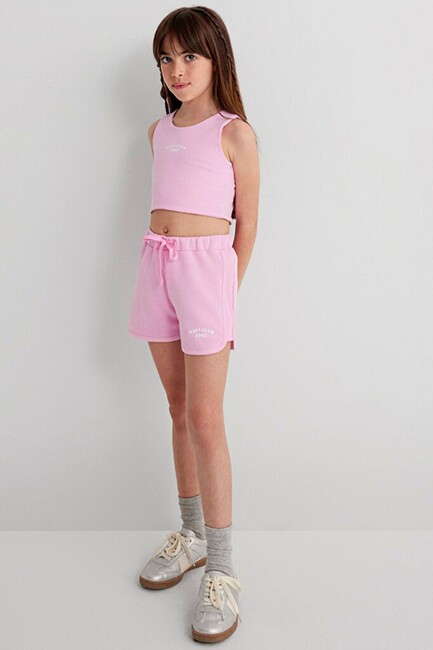 Kız Çocuk Mavi Club Baskılı Şort 7410008-70973 Pembe (2)