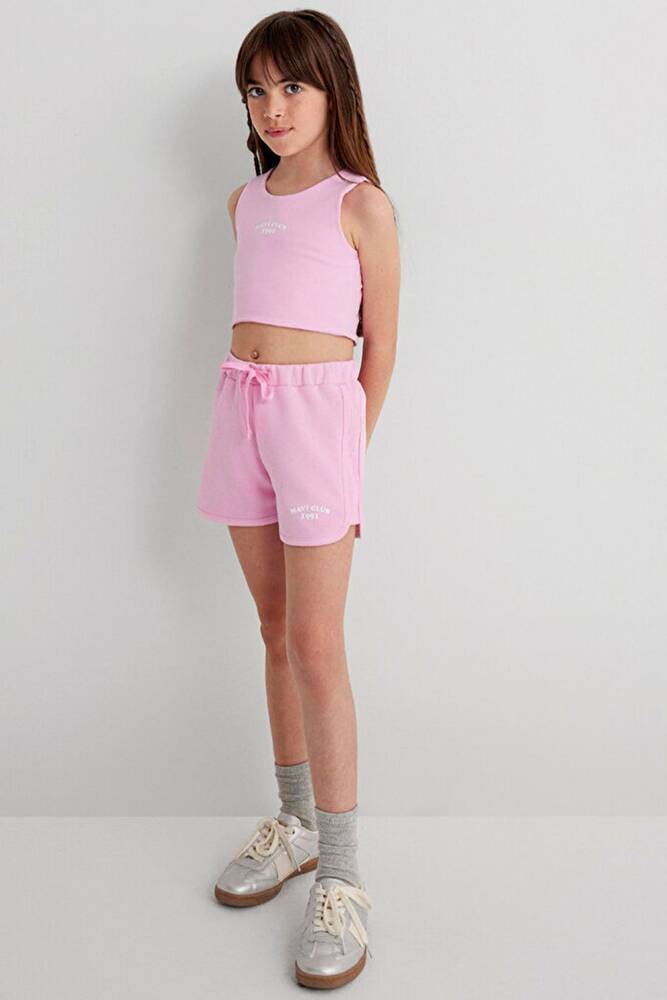 Kız Çocuk Mavi Club Baskılı Şort 7410008-70973 Pembe 