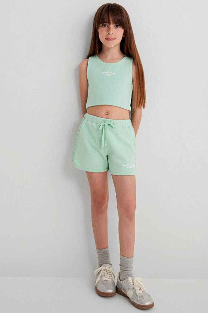 Kız Çocuk Mavi Club Baskılı Şort 7410008-71447 Yeşil 