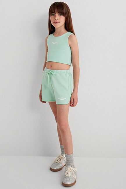 Kız Çocuk Mavi Club Baskılı Şort 7410008-71447 Yeşil (2)