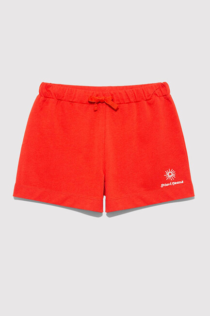 Kız Çocuk Mavi Jeans Baskılı Şort 7410007-84531 Kırmızı (3)