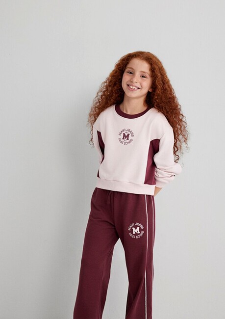 Kız Çocuk Mavi Jeans Baskılı Sweat 7S10120-90773 Pembe (1)